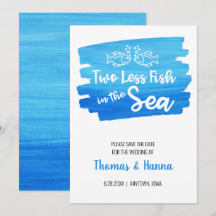 Save The Date Deux poissons de moins dans le Mariage d'aquarelle