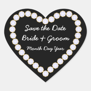 Save the Date Diamond heart Heart Sticker