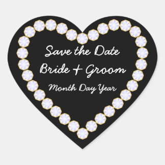 Save the Date Diamond heart Sticker