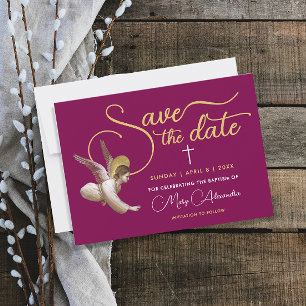 Save The Date Dieu bénisse l'Écriture religieuse élégante bordea