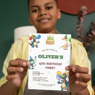 Save The Date Dinosaures d'anniversaire mignon anniversaire de e