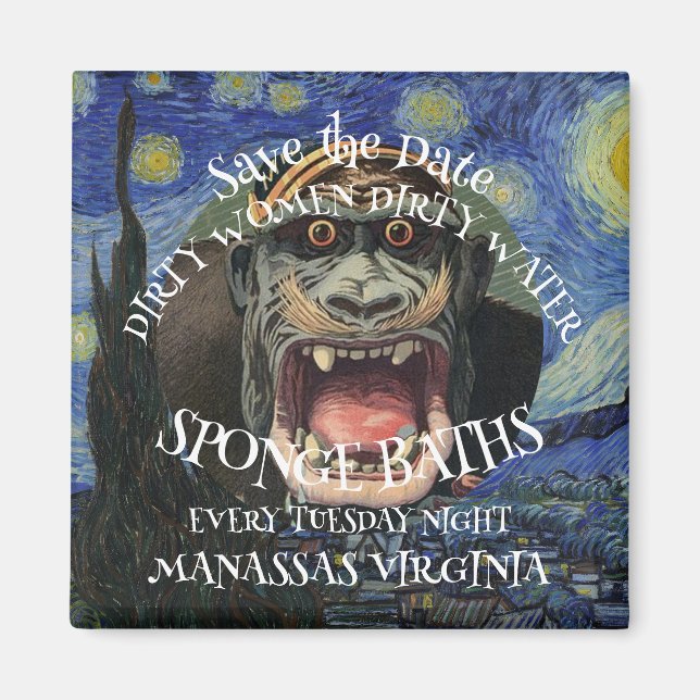 SAVE THE DATE DIRTY WOMEN SPONGE BATHS TUESDAY MAGNET (Front)