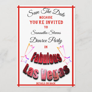 Save The Date Divorce Party à Las Vegas Fabulous Stars -