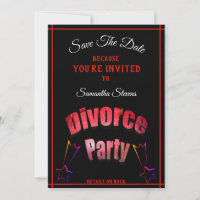 Save The Date Divorce Party Any Name Any Date -
