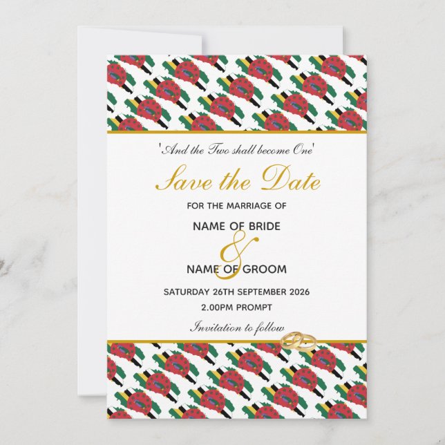 Save The Date DOMINICA Célébration Mariage chrétienne (Devant)