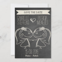 Doodle Couple sur Blackboard Lesbian Enregistrer l