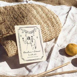 Save The Date Doodle Dessiné à la Main Fantaisiste 