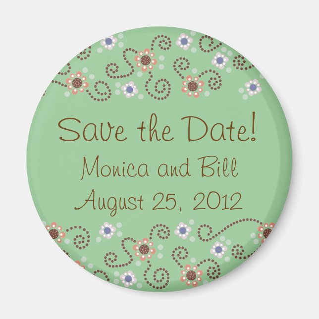 Save the Date Dot Magnet (Front)