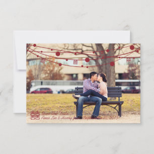 Save The Date Double Bonheur Lanternes Mariage Enregistrer la da