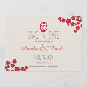 Save The Date Double Bonheur Mariage chinois - Enregistrer la da