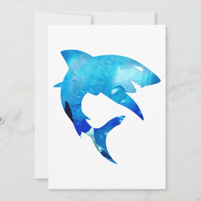 Save The Date Double exposition Animaux Shark Aquarium Idée cade (Devant)