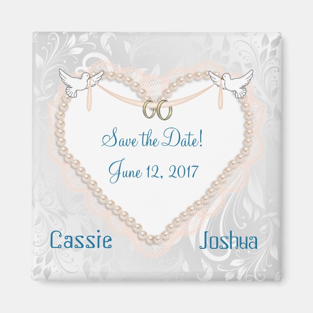 Save The Date Doves Magnet (Front)