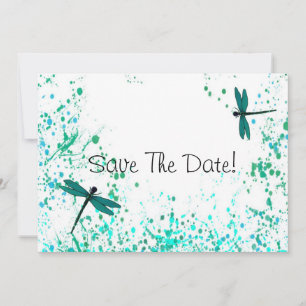 Save The Date Dragonflies turquoises Enregistrer La Date