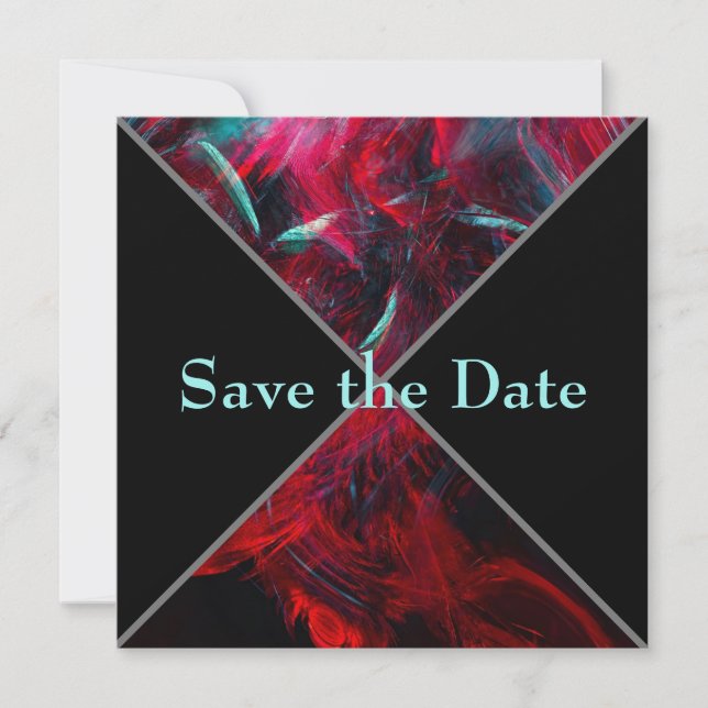 Save The Date Dramatique rouge et noir Enregistrer la date (Devant)