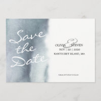 Dreamy Blue Grey Aquarelle Mariage Enregistrer La 