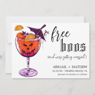 Save The Date Drôle Boire Livres gratuits Photo Halloween Mariag