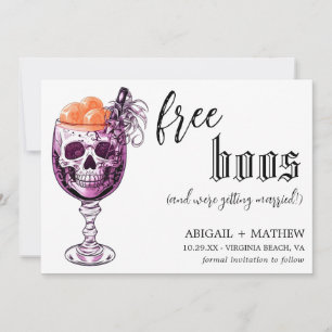 Save The Date Drôle Boire Livres gratuits Photo Halloween Mariag