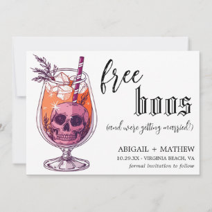 Save The Date Drôle Boire Livres gratuits Photo Halloween Mariag