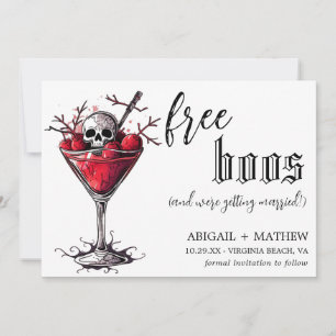 Save The Date Drôle Boire Livres gratuits Photo Halloween Mariag