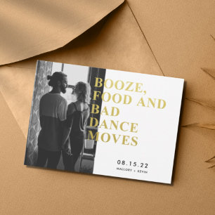 Save The Date Drôle Booze nourriture Mauvaise danse déménage Enr