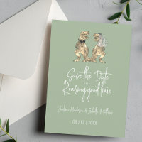 Drôle Dinosaur Mariage Sage Green