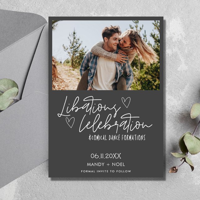 Save The Date Drôle Libations Célébration Mariage photo (Funny Libations Celebration Photo Wedding Save The Date)