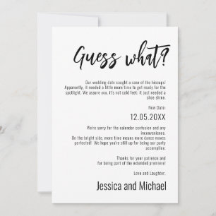 Save The Date 💍 Drôle Minimaliste Élégant Changement de plan