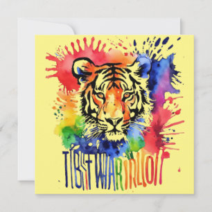 Save The Date Drôle tigre coloré à l'aquarelle