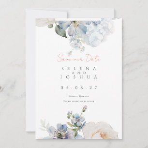 Save The Date Dusty Blue Enregistrer la date   Design romantique