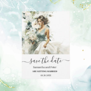 Save The Date Dusty Blue Eucalyptus Green Enregistrer la date