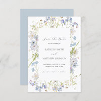 Dusty Blue Fleur sauvage Whimsical moderne Mariage