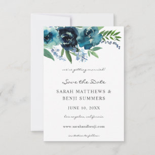 Save The Date Dusty Blue Floral 2 Enregistrer La Date V2