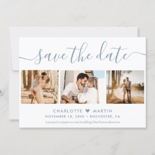 Save The Date Dusty Blue Mariage 4 Photo