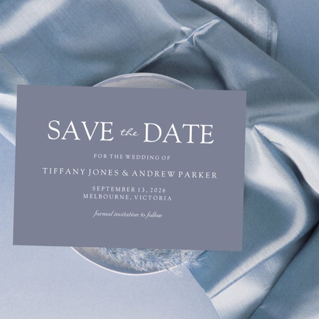 Save The Date Dusty Blue Mariage moderne (Créateur téléchargé)
