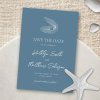 Dusty Blue Shell Beach Ocean Destination Mariage