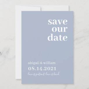 Save The Date Dusty Blue Simple Moderne Mariage non photo