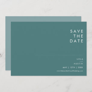 Save The Date Dusty Boho   Vert & Bleu Horizontal Enregistrer La