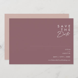 Save The Date Dusty Boho Violet et Rose horizontal