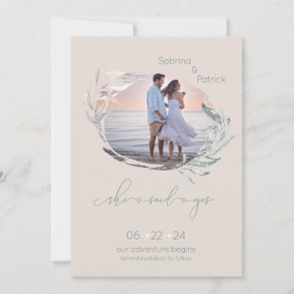 Save The Date Dusty Palomino Rose photo feuilleté