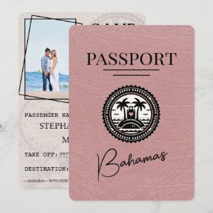 Save The Date Dusty Rose Bahamas Passport Enregistrer La Date