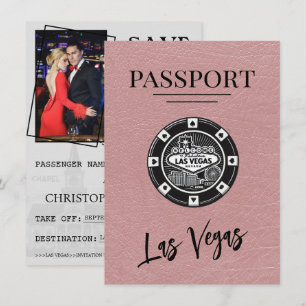 Save The Date Dusty Rose Las Vegas Passeport Enregistrer La Date