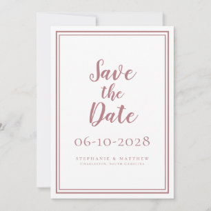 Save The Date Dusty Rose Mariage Fiançailles minimaliste moderne