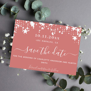 Save The Date Dusty terre blanc étoiles mariage enregistrer la d