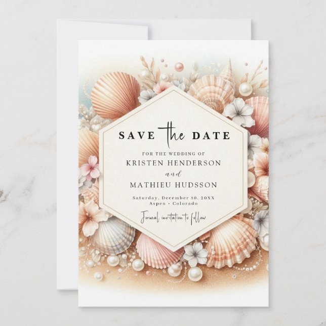 Save The Date Earthy Whimsical Beach Wedding (Devant)