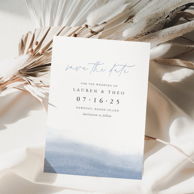 Save The Date Ebb Tide Elégante Aquarelle Côtière Simple (Créateur téléchargé)