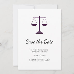 Save The Date Échelles de justice Services juridiques Symbole de