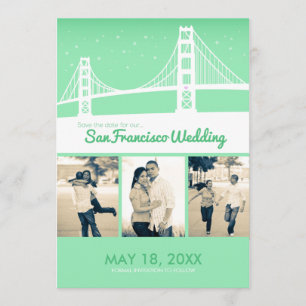 Save The Date Économie-le-date de mariage de San Francisco