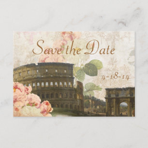 Save The Date Économies antiques de cru de rose de rose de Rome