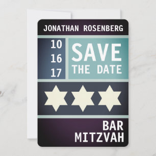 Save The Date Économies audacieuses de Mitzvah de barre d'étoile