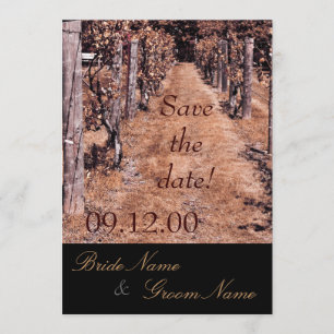 Save The Date économies d'automne de mariage de vignoble la date